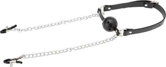 Mordaza con Pinzas para Pezones - Black&White
