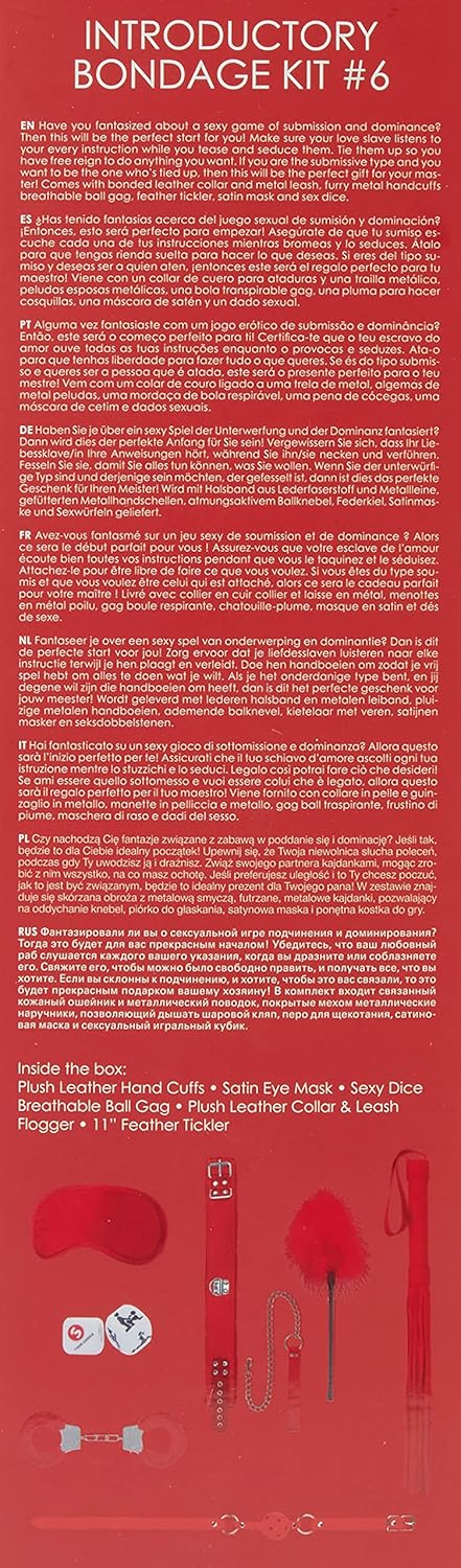 Kit 6 de Introducción al Bondage Rojo - Ouch!