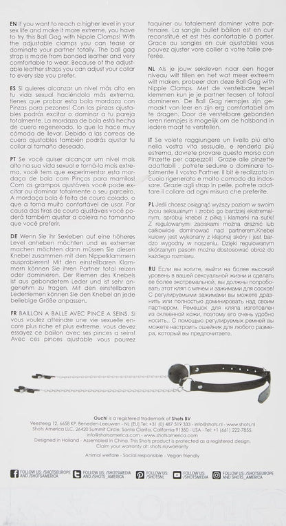 Mordaza con Pinzas para Pezones - Black&White