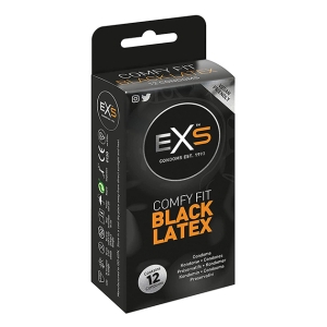 Preservativos Exs Black de latex 12 uds.